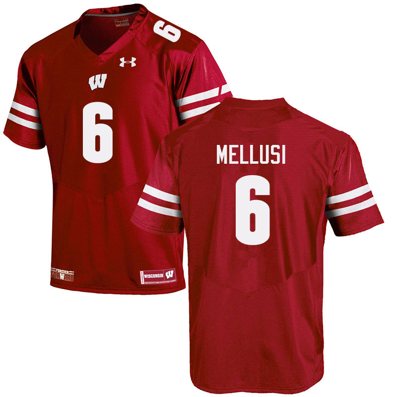 Men #6 Chez Mellusi Wisconsin Badgers College Football Jerseys Sale-Red
